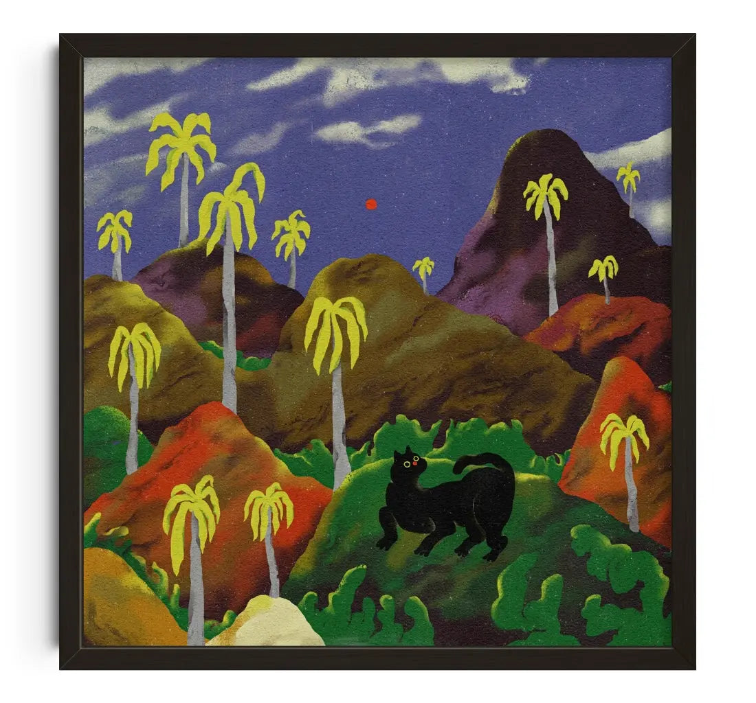 Mountain cat contemporary art print by Zsófia Győrfi - sold by DROOL