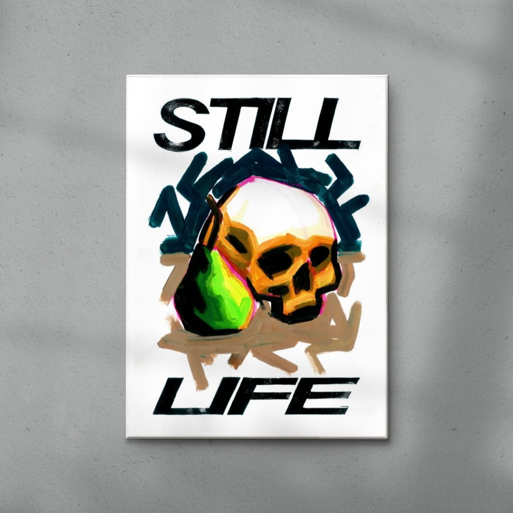 Skull Life contemporary wall art print by 3WillyT - sold by DROOL