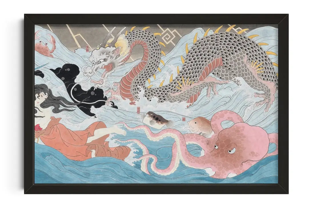 Ryugū Tamatorihime no zu contemporary art print by Yoshio Honjo - sold by DROOL