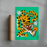 Thumbnail for Big Cat contemporary wall art print by Jamie Muck - sold by DROOL