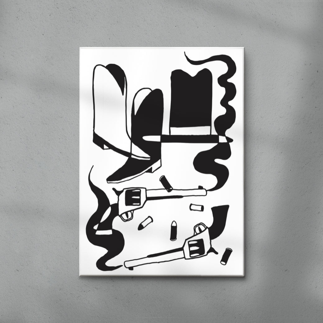 BEST WESTERN contemporary wall art print by Max Blackmore - sold by DROOL