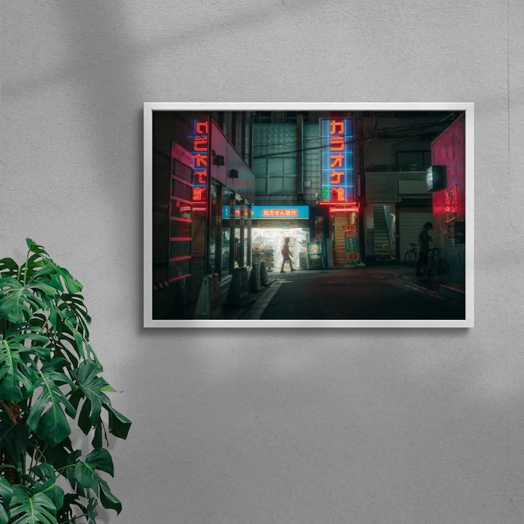 Neon Japanese Alleyway contemporary wall art print by Vincent Versluis - sold by DROOL