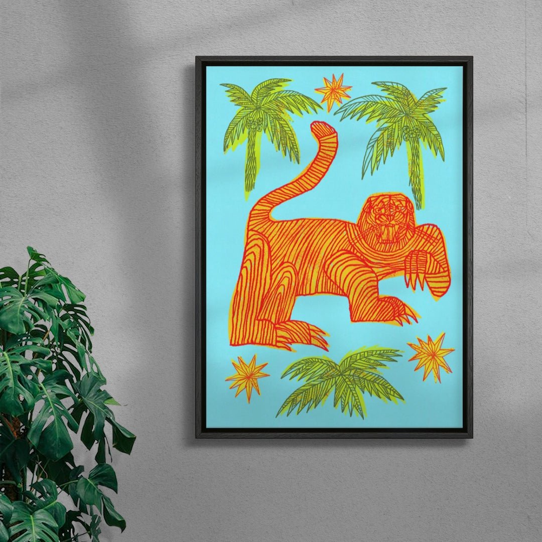 Le Tigre contemporary wall art print by Kwonny - sold by DROOL