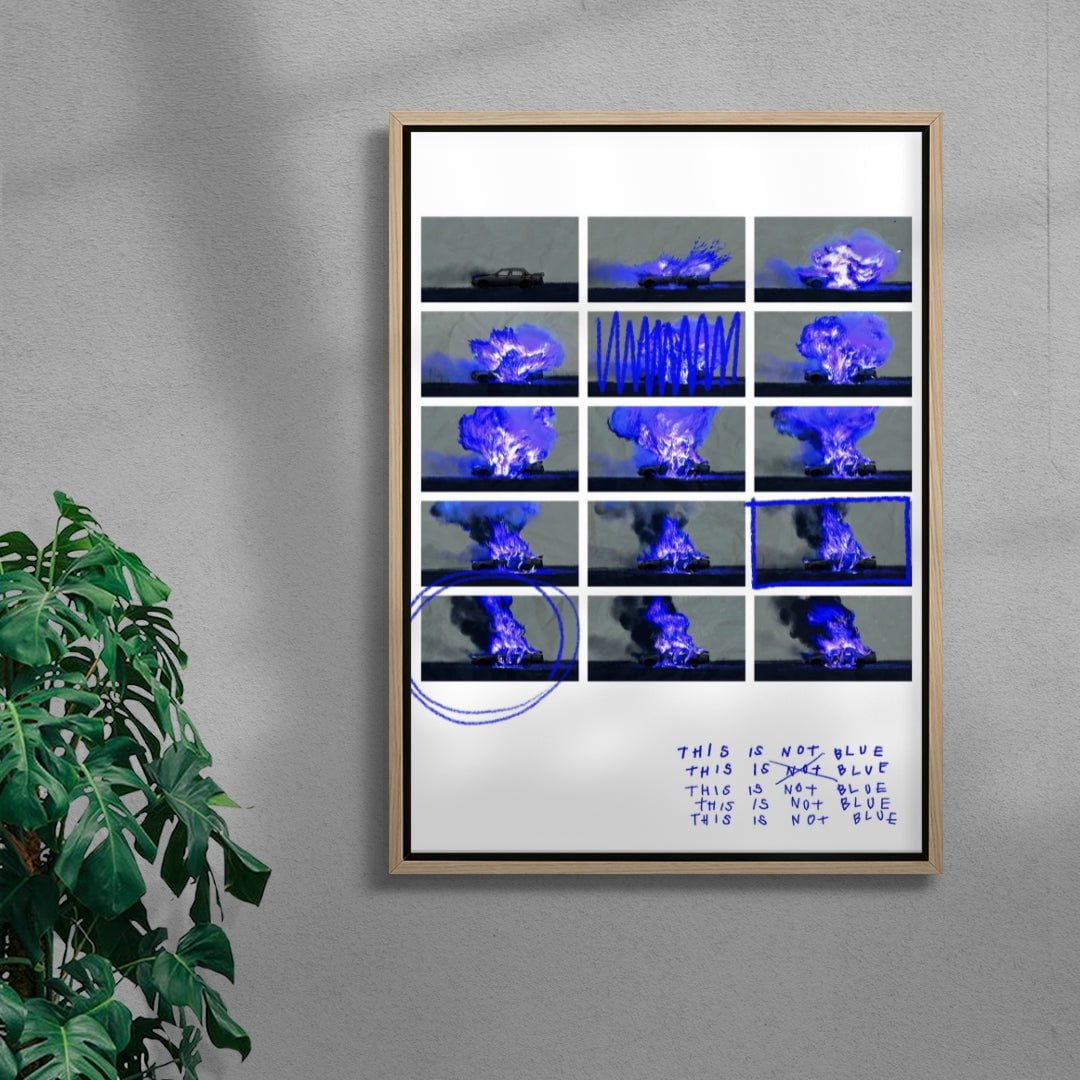This is not BLUE (car) contemporary wall art print by mareykrap - sold by DROOL