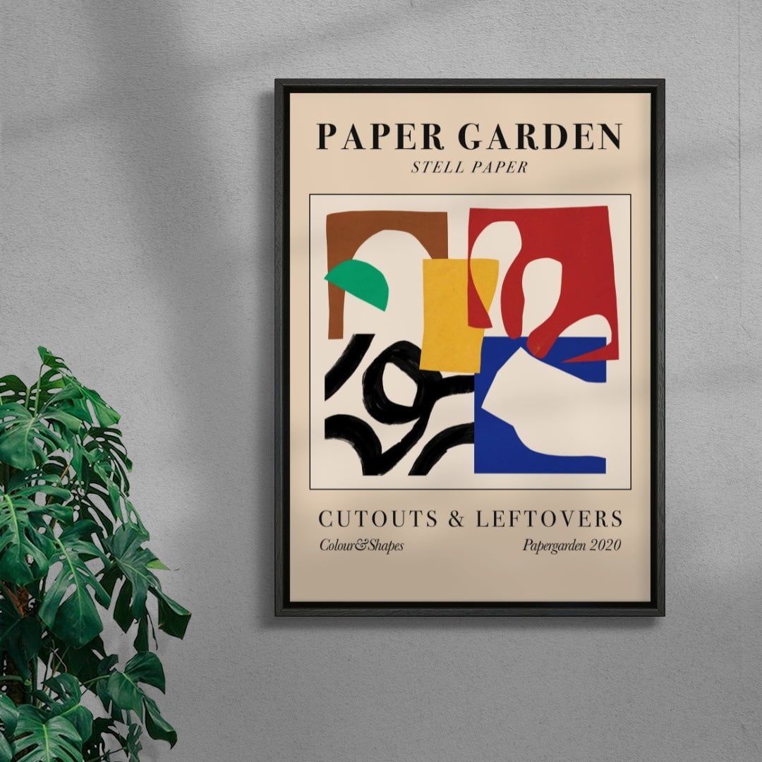 Paper Garden I-I contemporary wall art print by Stell Paper - sold by DROOL