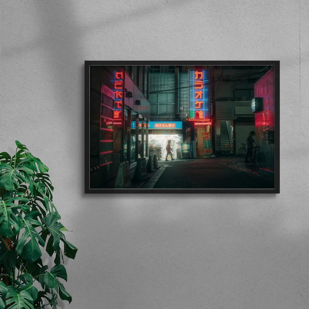 Neon Japanese Alleyway contemporary wall art print by Vincent Versluis - sold by DROOL