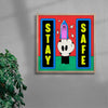 Stay Safe contemporary wall art print by Ovcharka - sold by DROOL