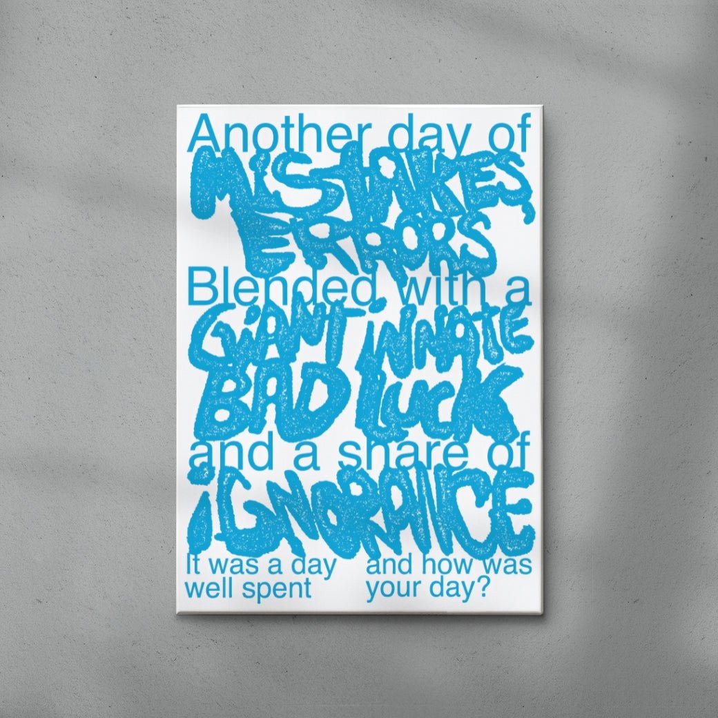 Working days contemporary wall art print by Jorge Santos - sold by DROOL
