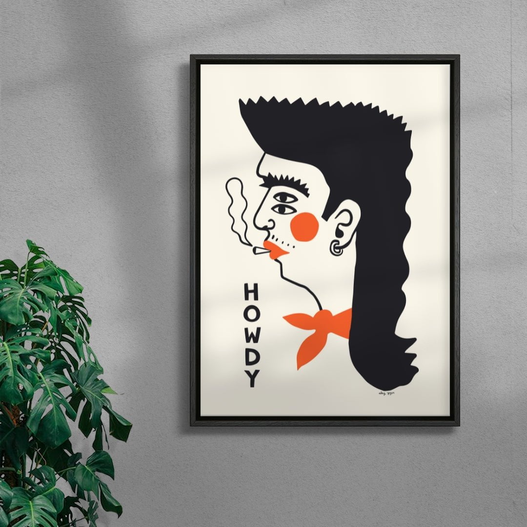 Howdy contemporary wall art print by Aley Wild - sold by DROOL