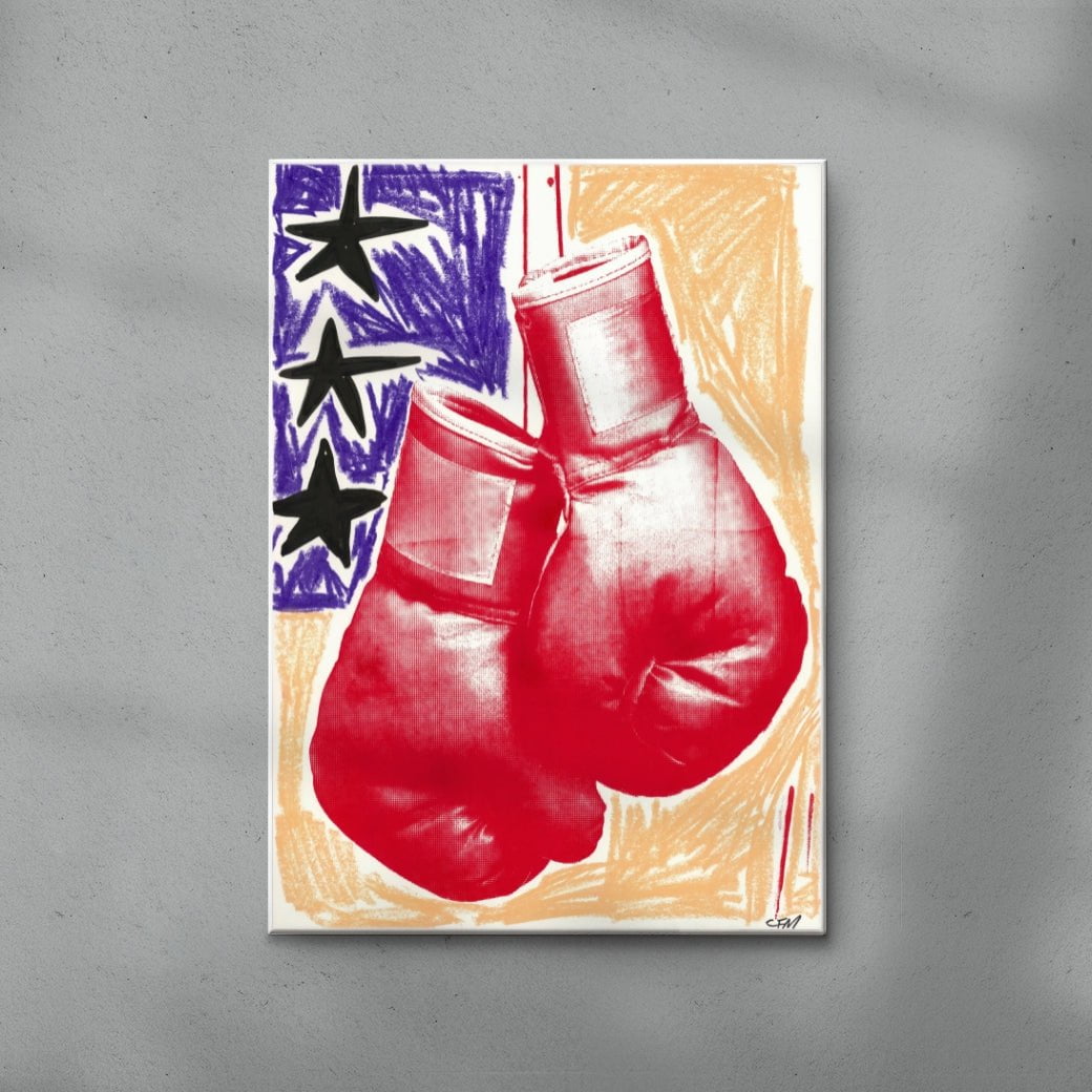 Boxing Gloves contemporary wall art print by Caitlin Flood-Molyneux - sold by DROOL