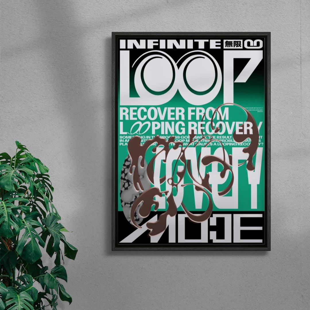 Looping Recovery I contemporary canvas art print by Hui Hwang - sold by DROOL