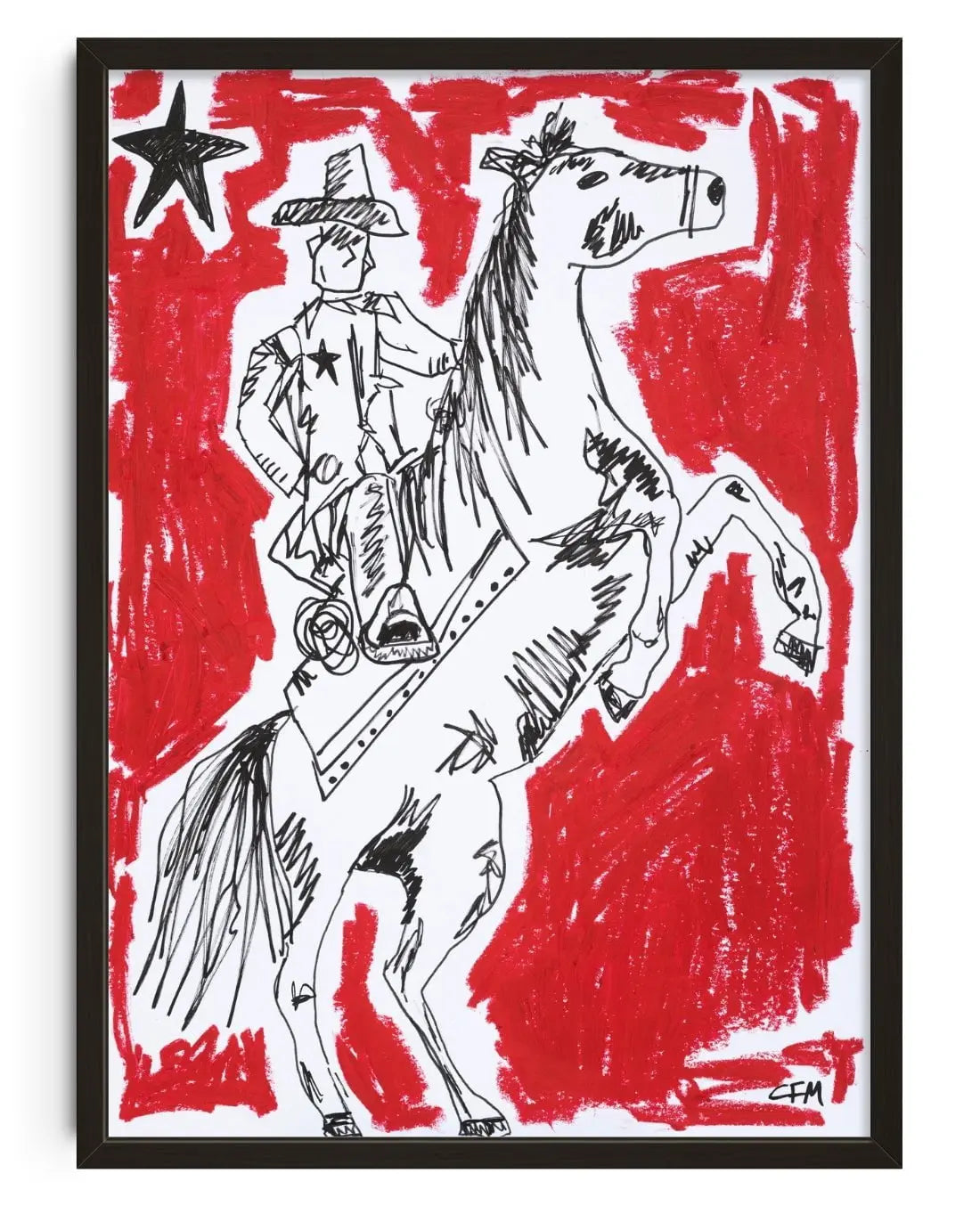 Halt contemporary wall art print by Caitlin Flood-Molyneux - sold by DROOL