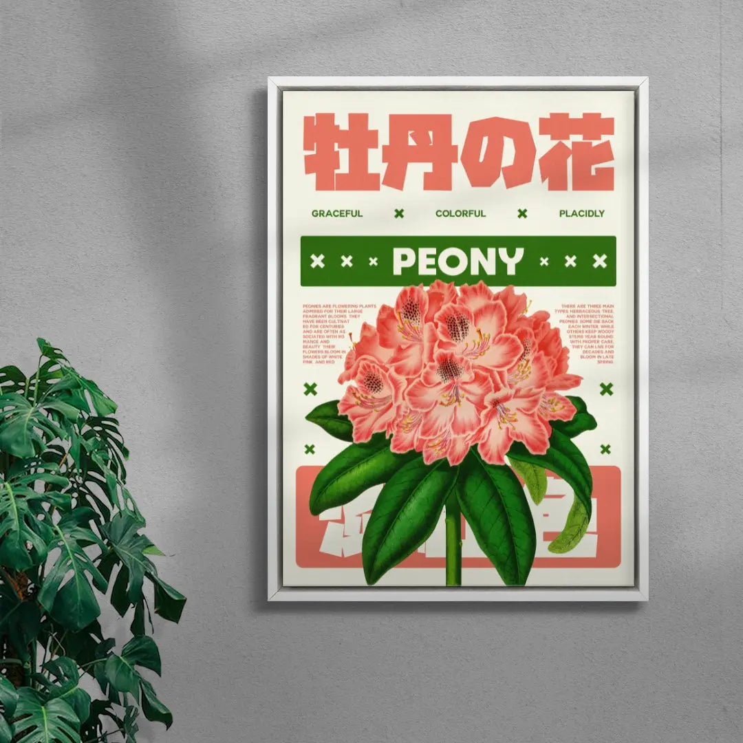 Peony flower poster
