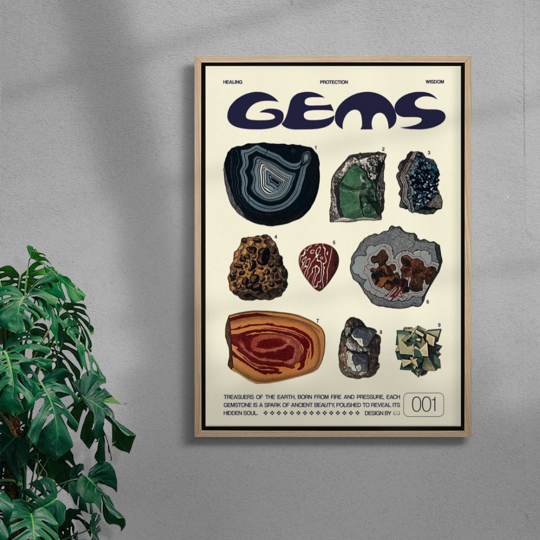 Gems contemporary wall art print by Coveposter - sold by DROOL