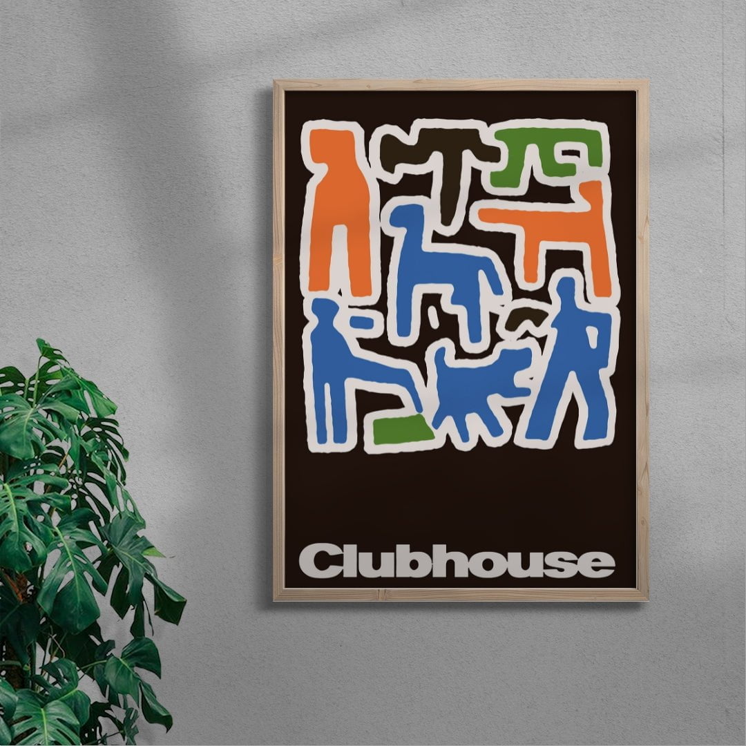 Clubhouse contemporary wall art print by Will Da Costa - sold by DROOL