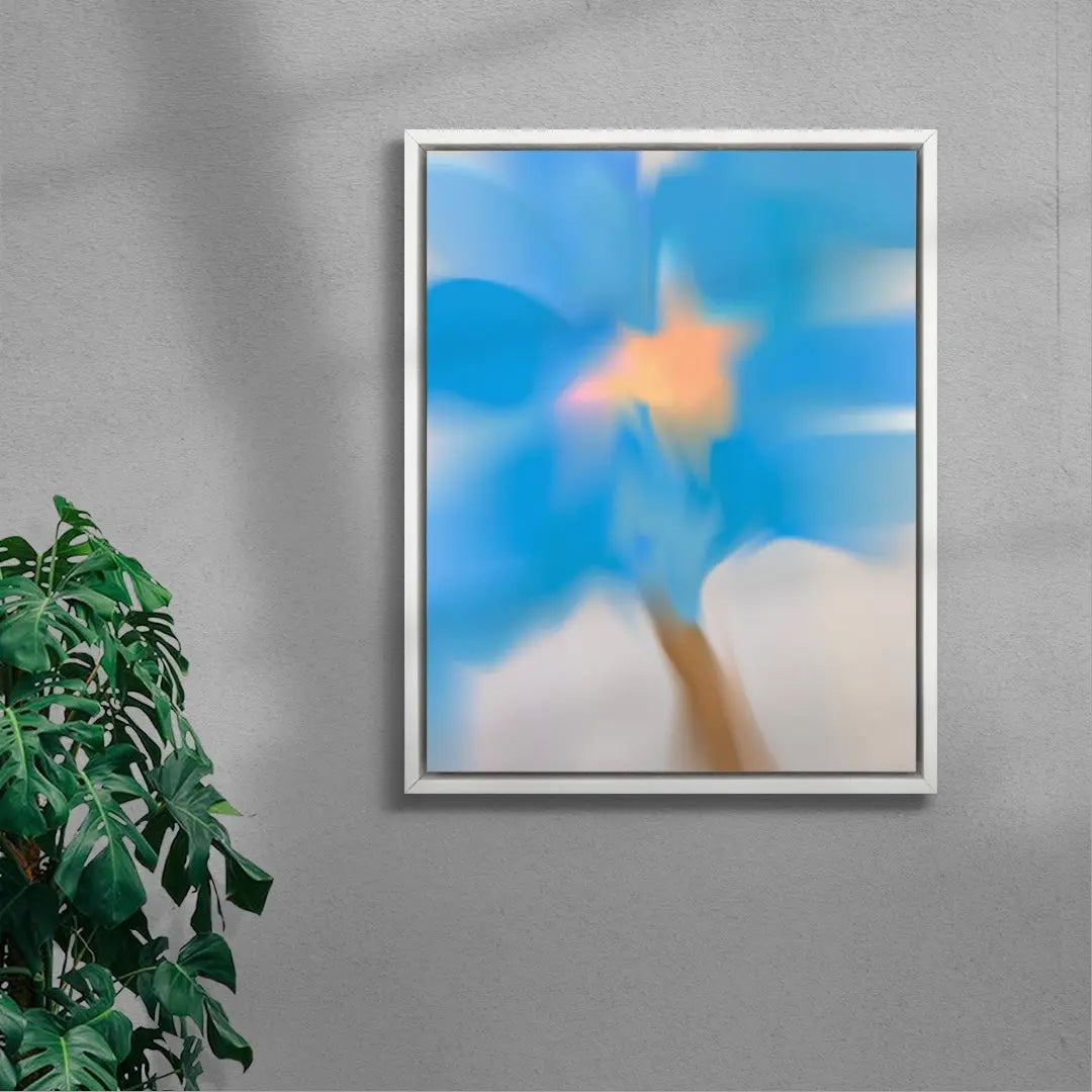 Blue Flower contemporary wall art print by Federico Sánchez - sold by DROOL