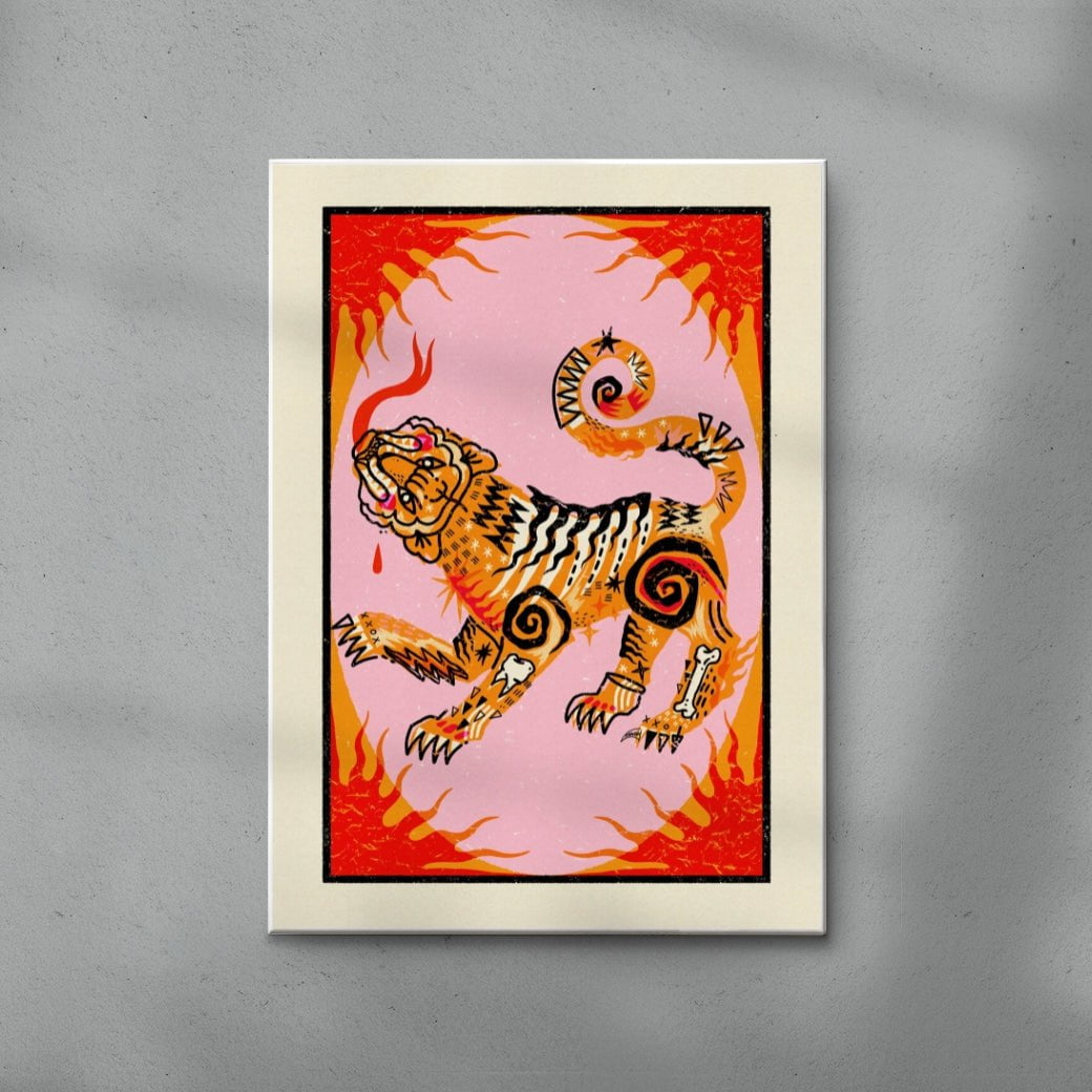 Tigress contemporary wall art print by Kwonny - sold by DROOL