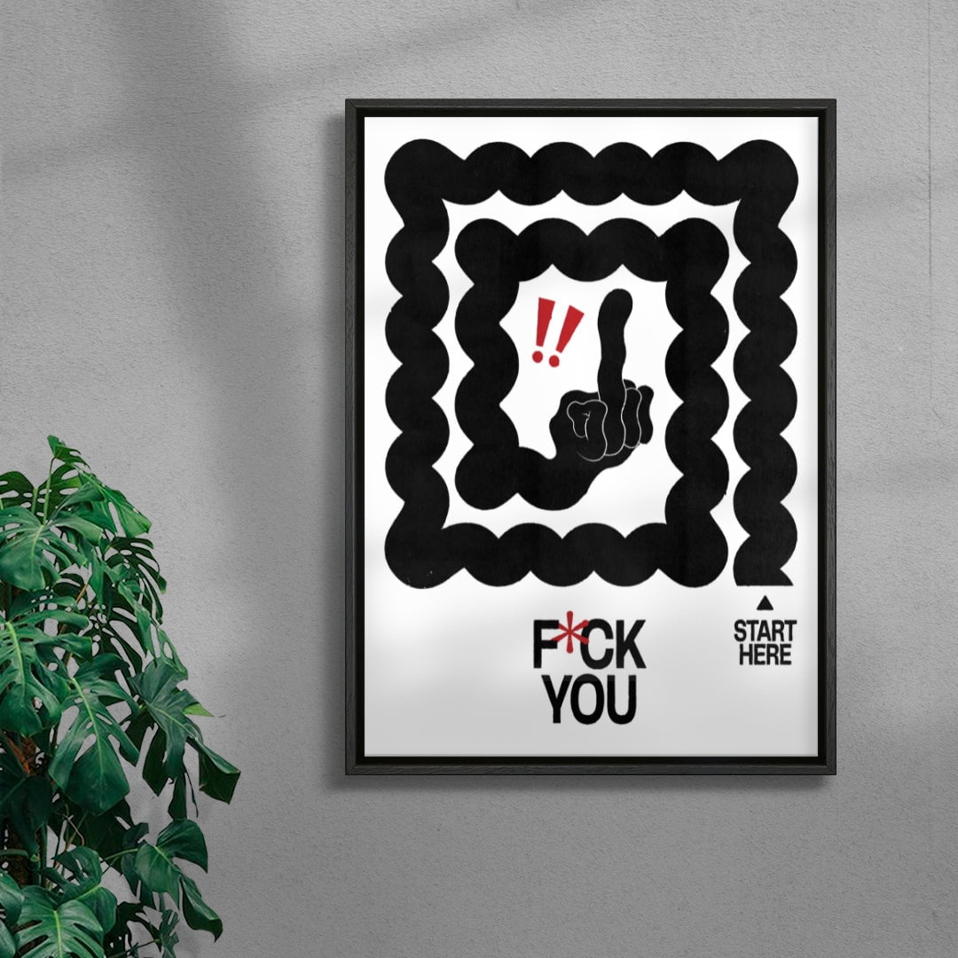 F U contemporary wall art print by Alexander Khabbazi - sold by DROOL