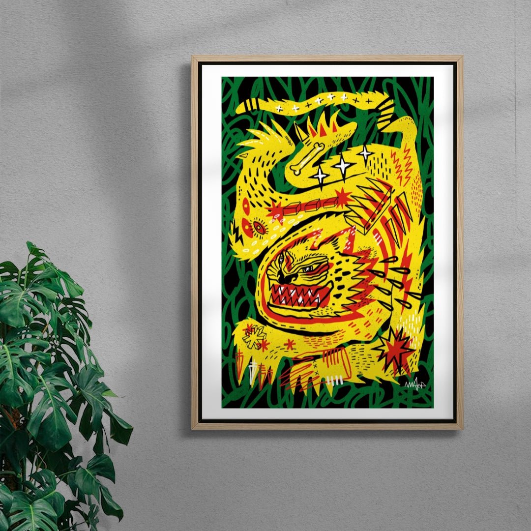 Big Cat contemporary wall art print by Kwonny - sold by DROOL