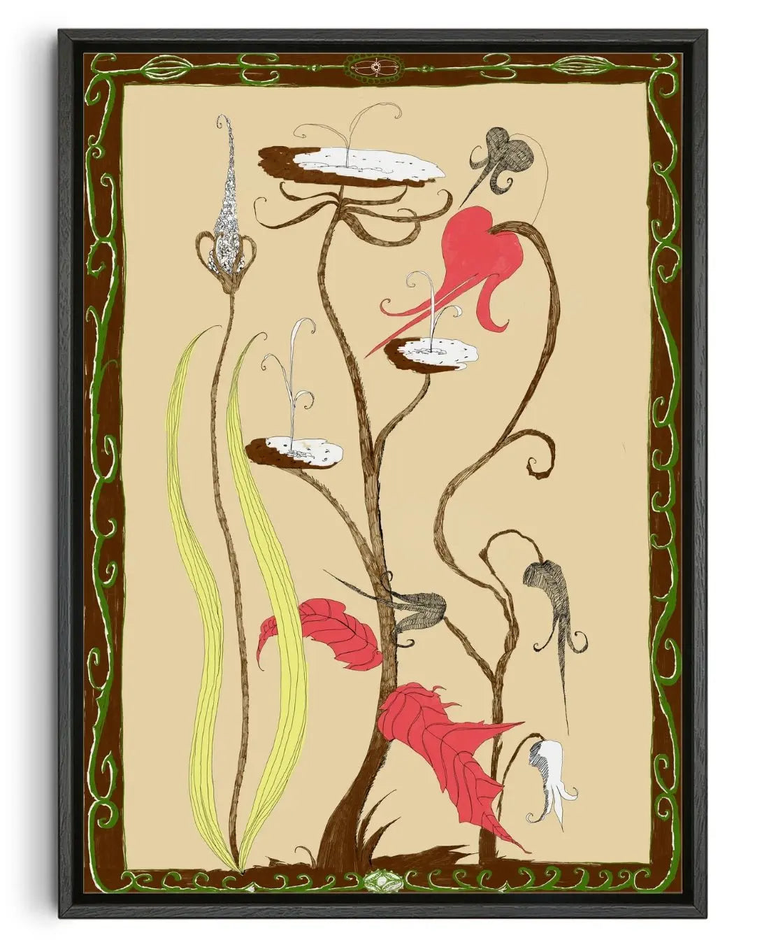 Plants contemporary wall art print by Naia Escribano - sold by DROOL