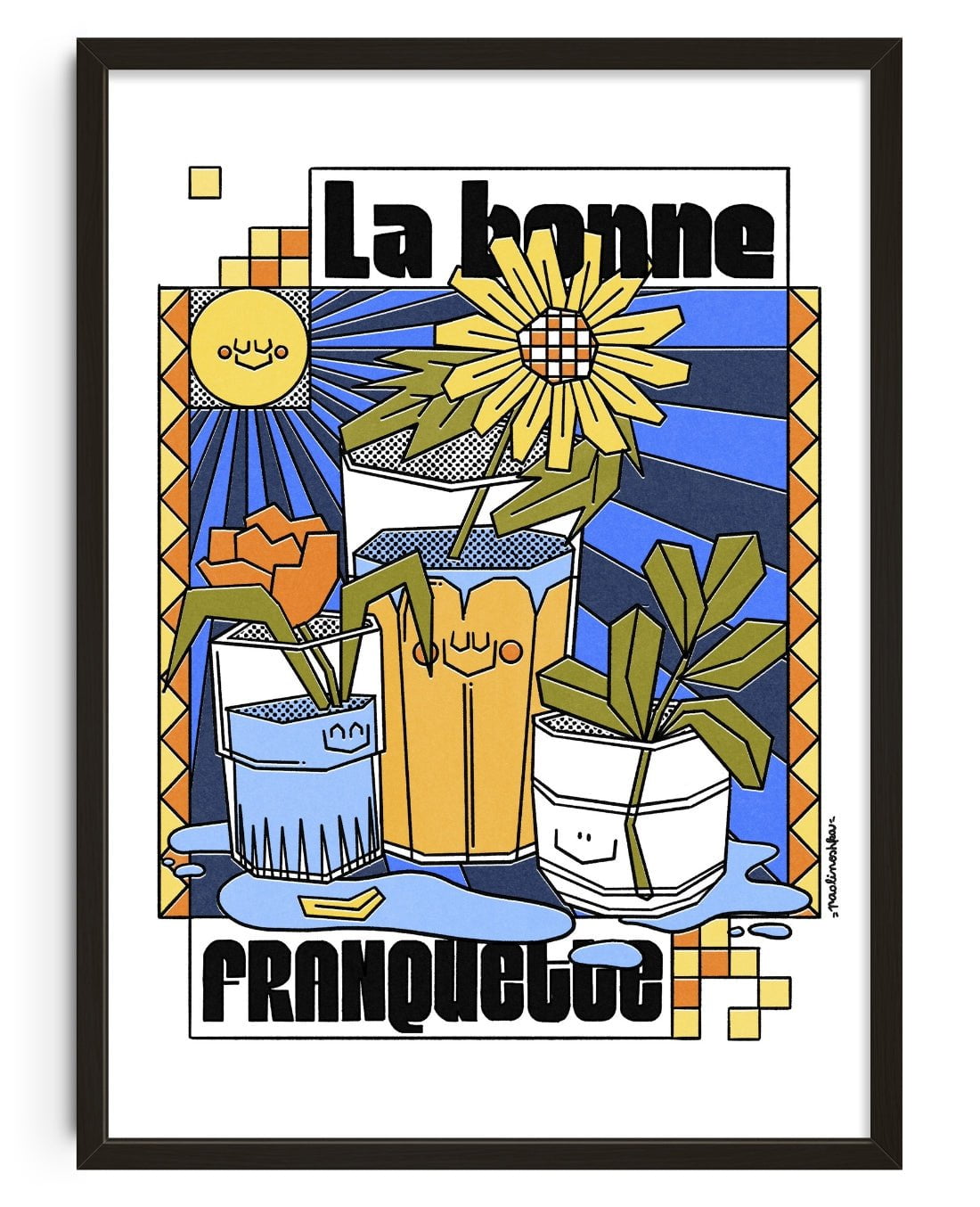 Bonne Franquette contemporary wall art print by Paolinoshka - sold by DROOL