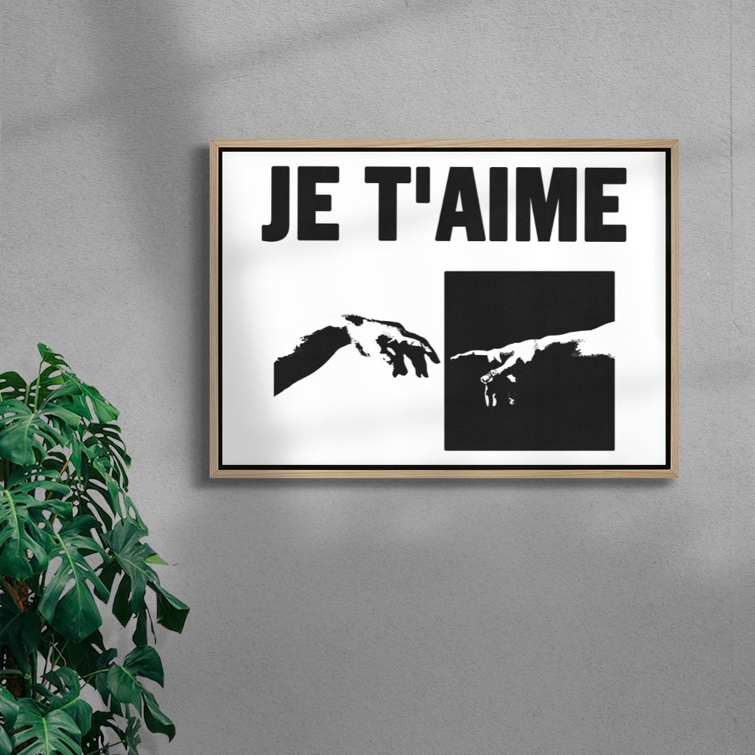 Je t’aime contemporary wall art print by Utsav Verma - sold by DROOL