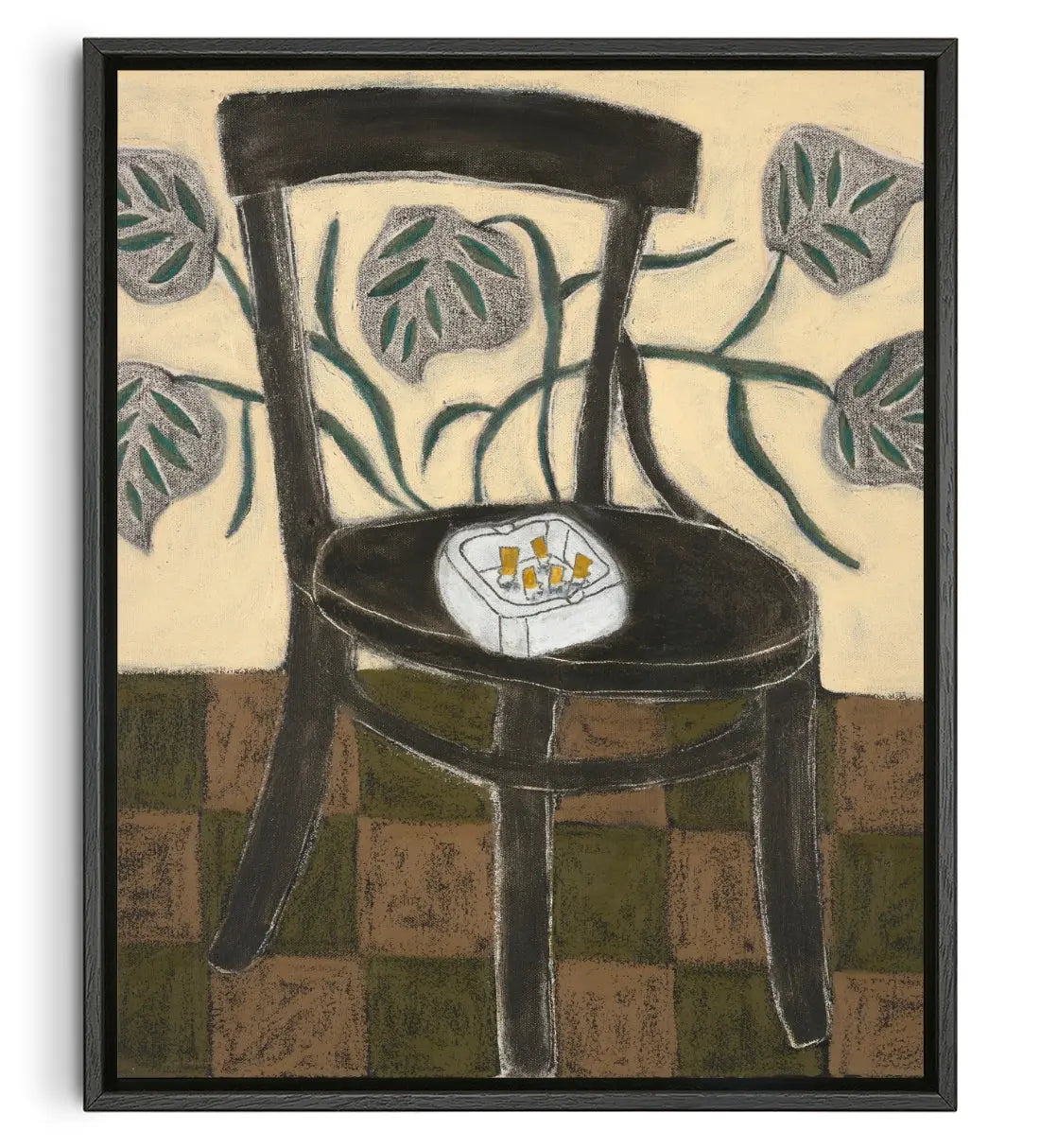 Still Life with Cigarettes contemporary canvas print by Lottie Burns - sold by DROOL