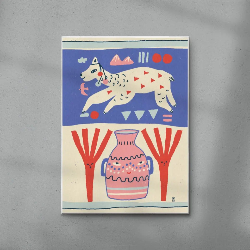 Playful Llama Folk Art