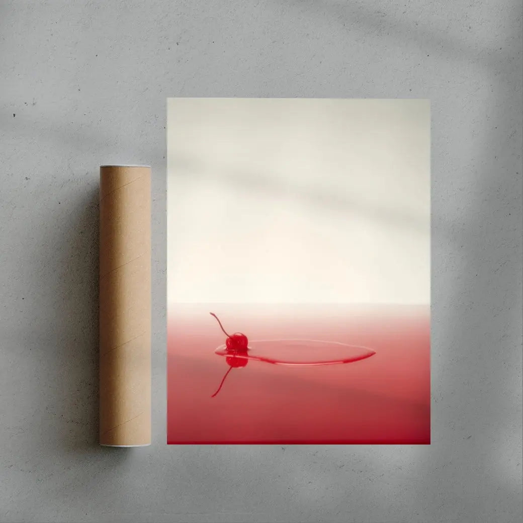 Cherry Spill contemporary wall art print by Sian Fay Kerr - sold by DROOL