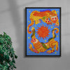 Celestial Cats contemporary wall art print by Kwonny - sold by DROOL