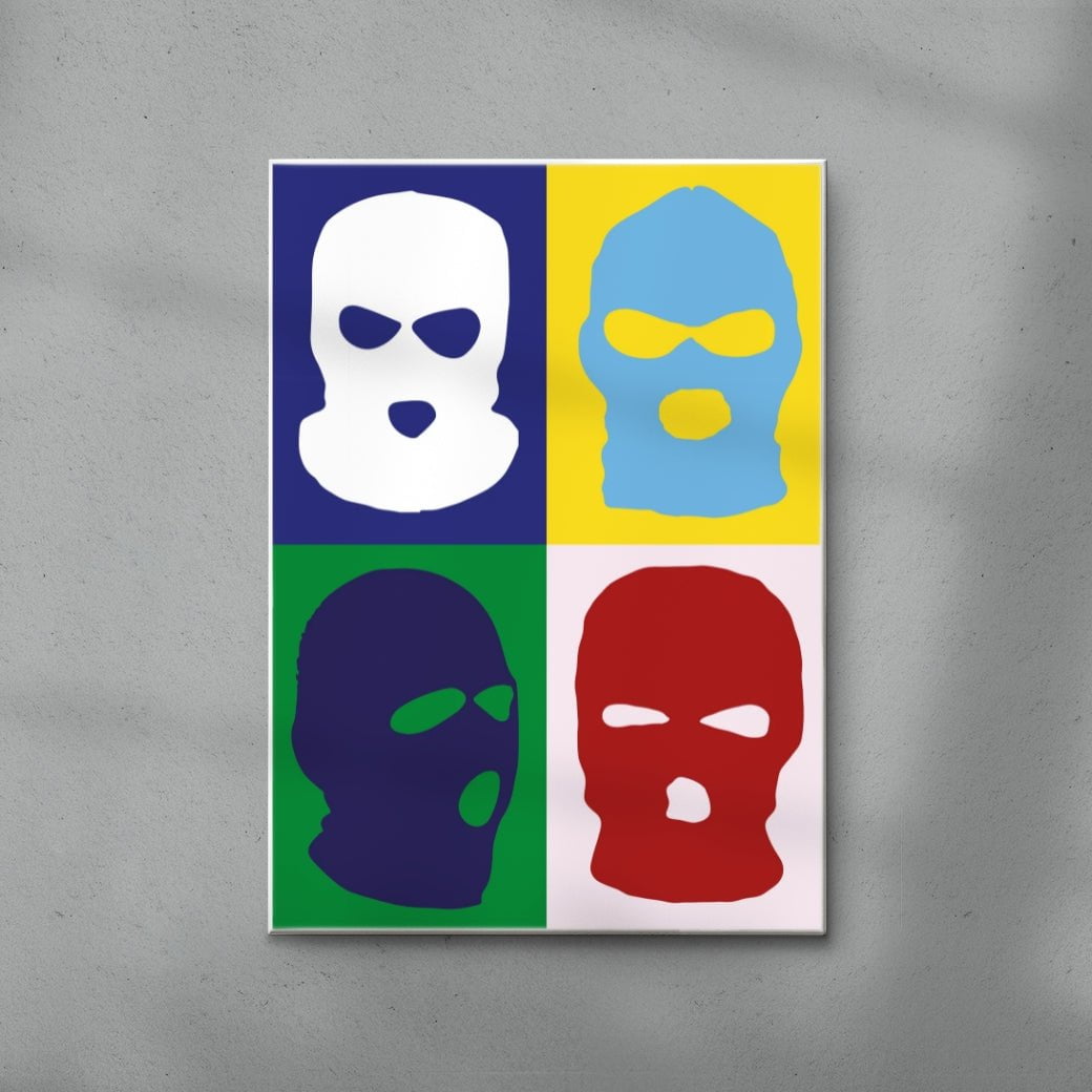 Balaclava contemporary wall art print by Max Blackmore - sold by DROOL