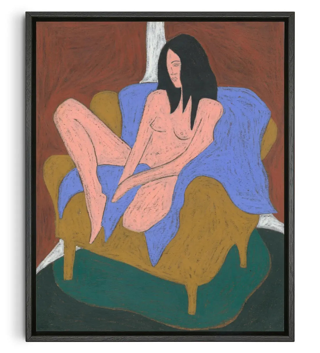 Yellow Chair contemporary canvas print by Lottie Burns - sold by DROOL
