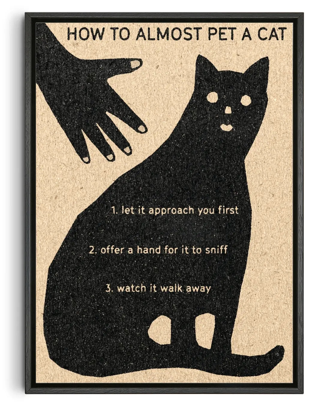 How To Almost Pet A Cat contemporary canvas print by David Schmitt - sold by DROOL