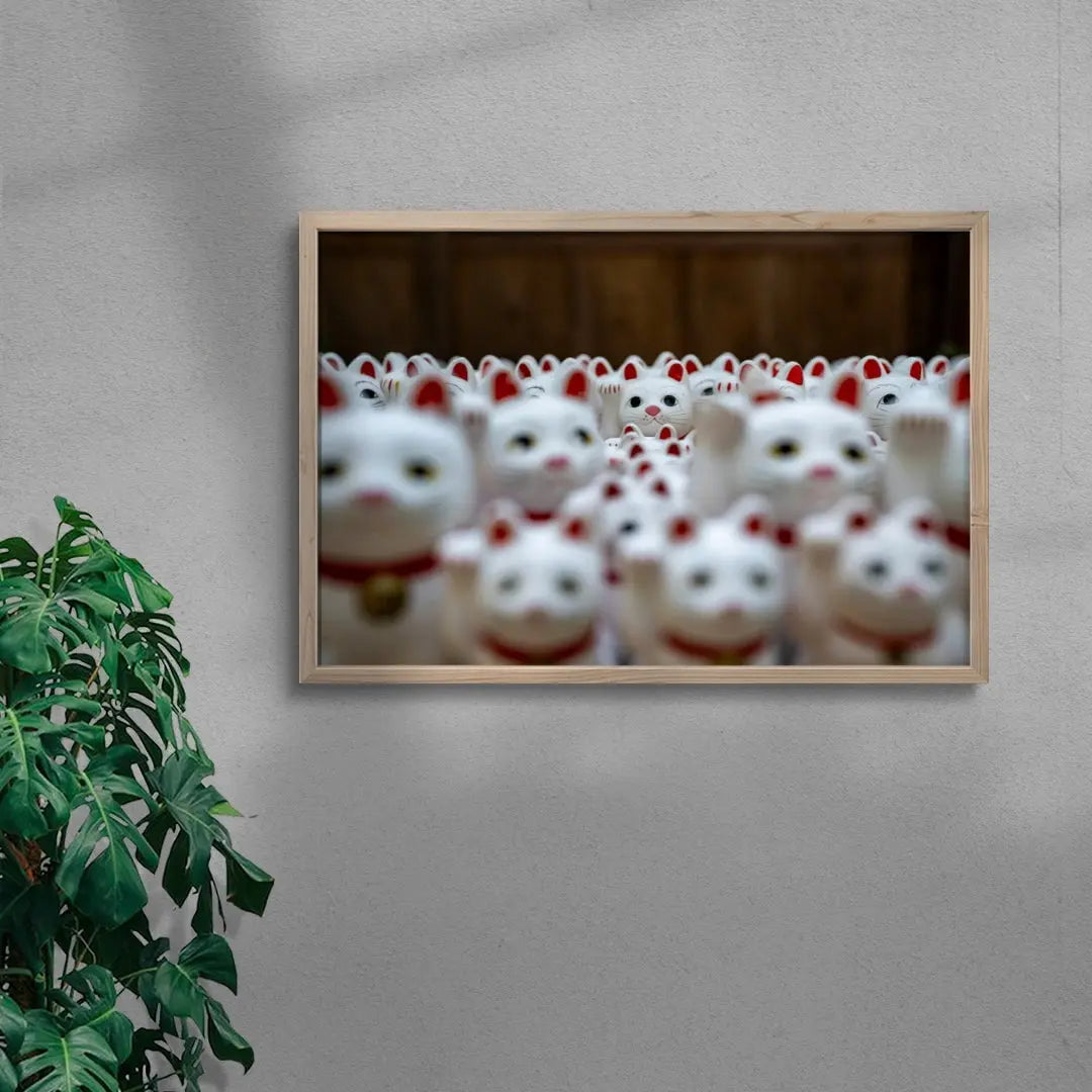 Lucky Cat Crowd contemporary wall art print by Henry Han - sold by DROOL