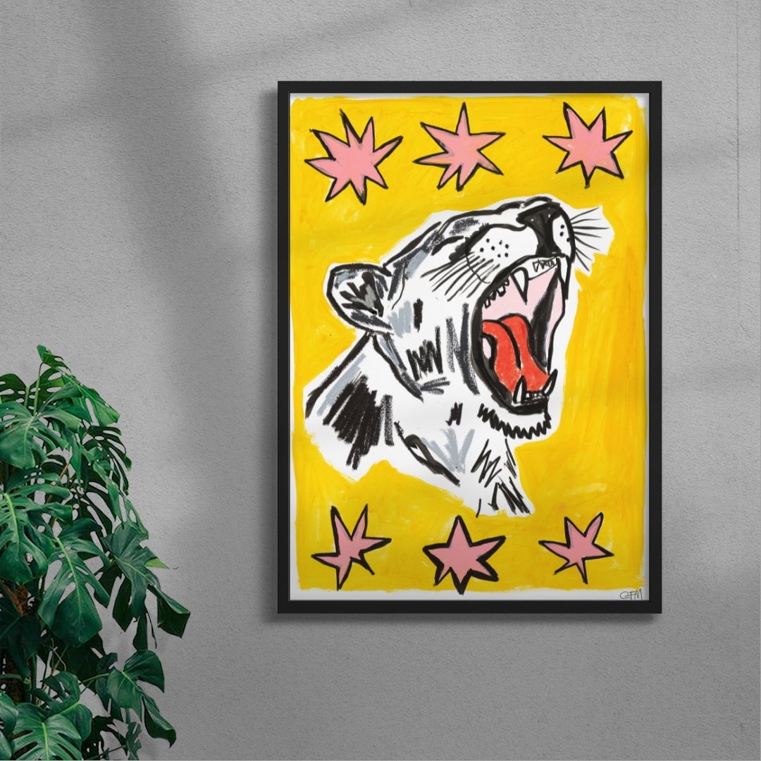 Cougar contemporary wall art print by Caitlin Flood-Molyneux - sold by DROOL