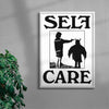 Self Care contemporary wall art print by Utsav Verma - sold by DROOL