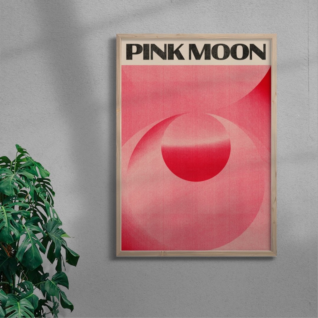 Pink Moon contemporary wall art print by Henry M. - sold by DROOL