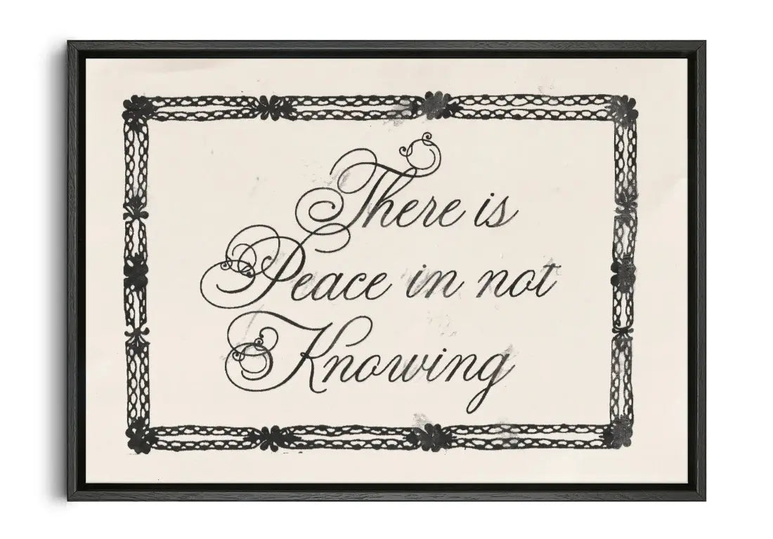 There Is Peace In Not Knowing  contemporary canvas print by Jordan Schiffer - sold by DROOL