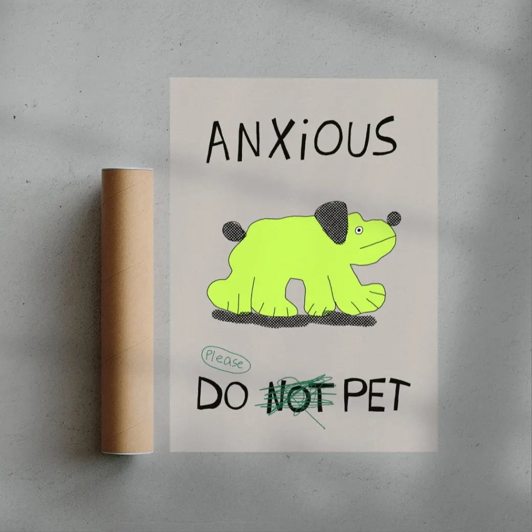 Anxious Dog contemporary wall art print by Bianca Beneduci Assad - sold by DROOL