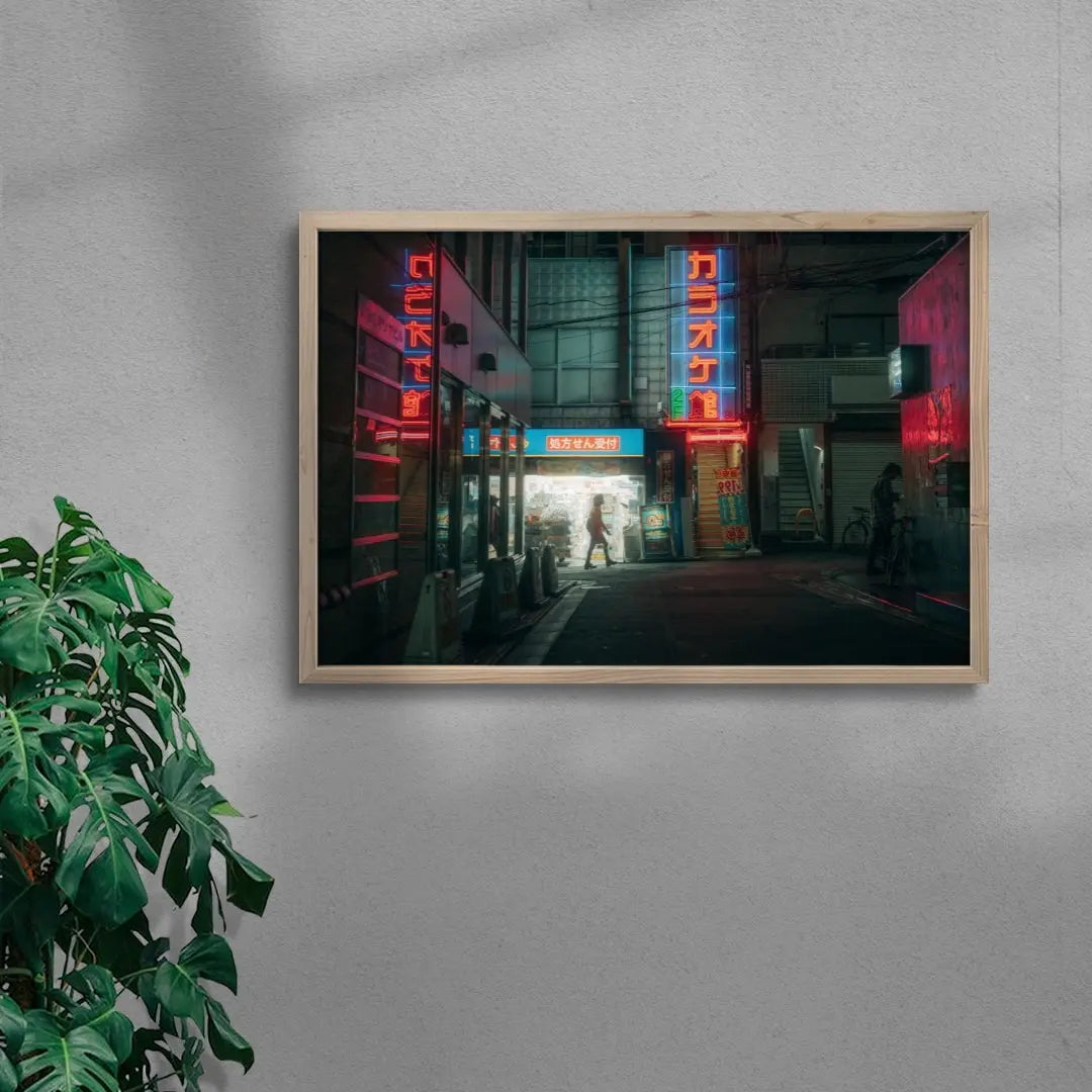 Neon Japanese Alleyway contemporary wall art print by Vincent Versluis - sold by DROOL