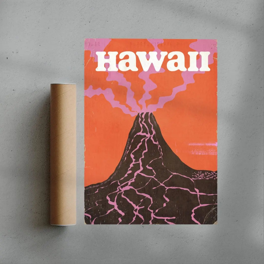 Retro Hawaii Volcano