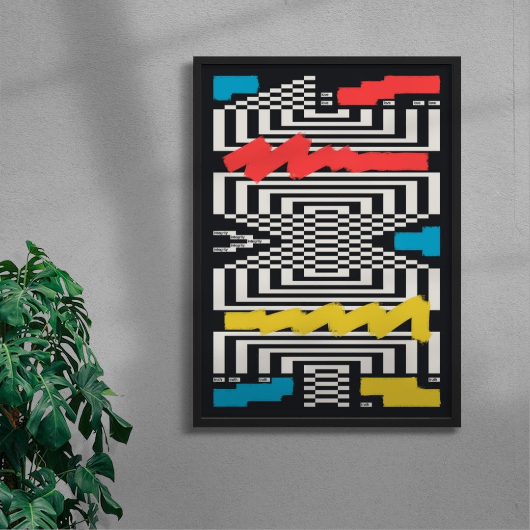 LOVE INTEGRITY TRUTH contemporary wall art print by Xtian Miller - sold by DROOL