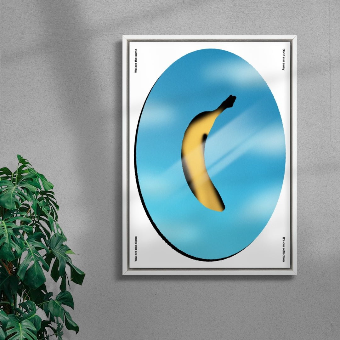 Banana contemporary wall art print by Jorge Santos - sold by DROOL