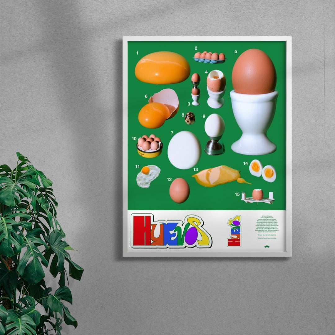 Huevos 2 (Eggs 2) contemporary wall art print by Miguel Vides - sold by DROOL