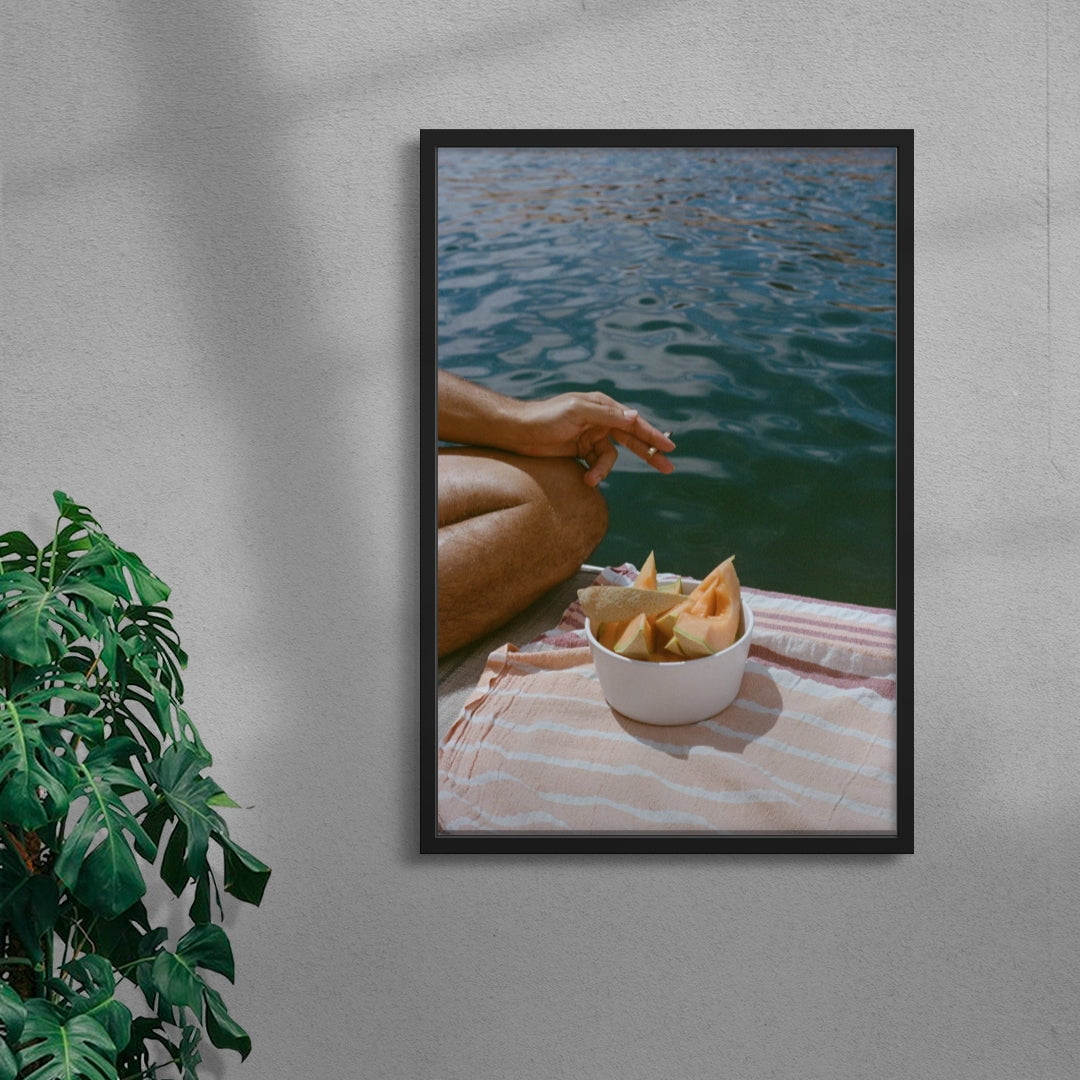 Melon Lunch contemporary wall art print by Megan Rogers - sold by DROOL