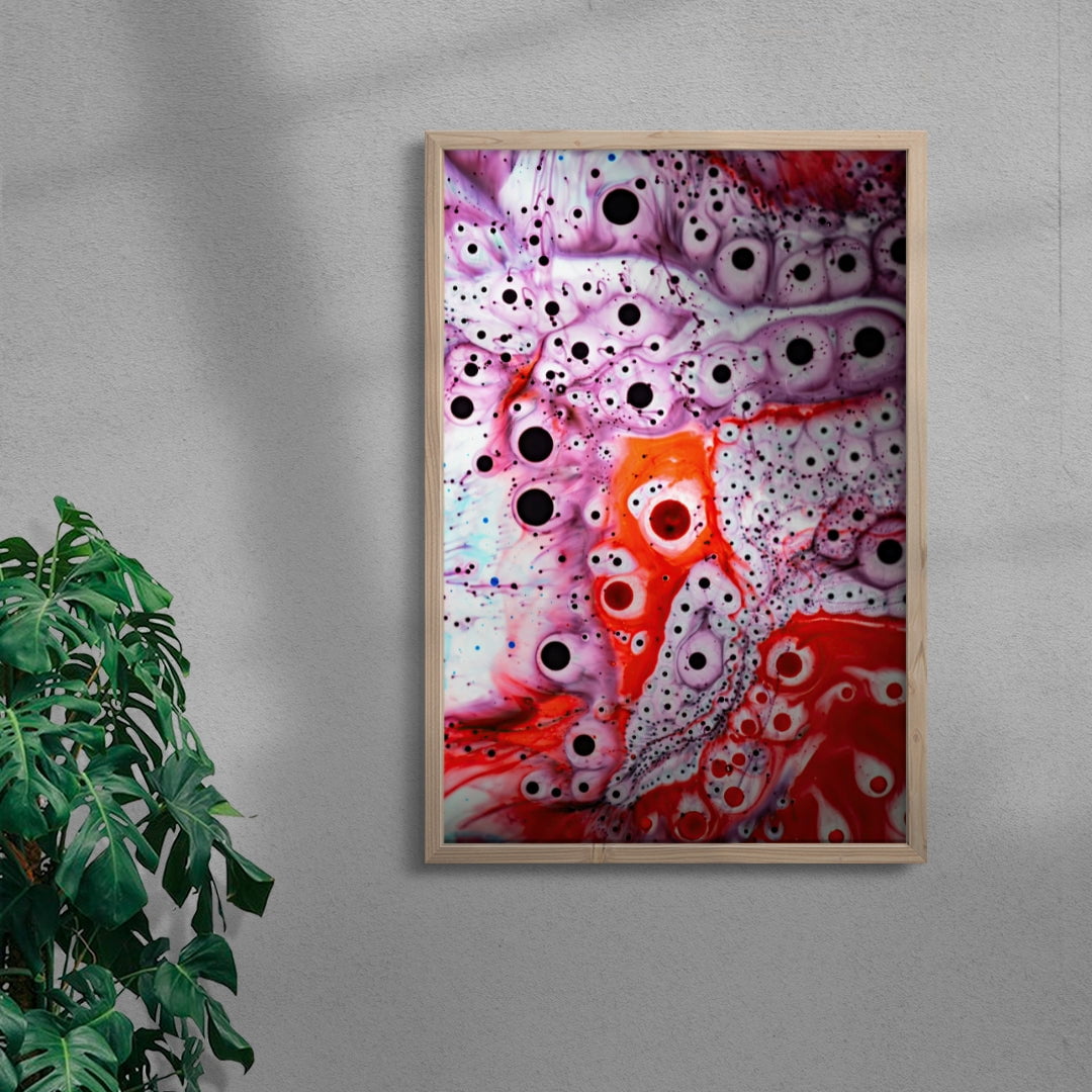 Crimson Cells contemporary wall art print by Jasmin Javon - sold by DROOL