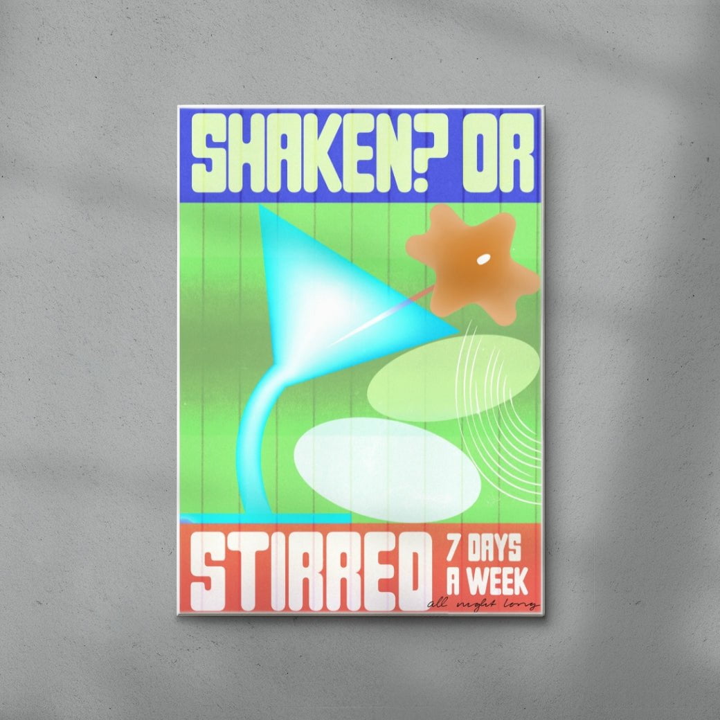 Shaken or Stirred contemporary wall art print by Ciara Wade - sold by DROOL