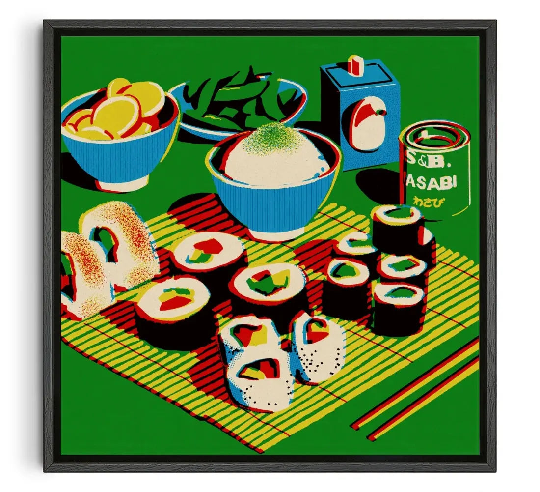 Sushi contemporary canvas print by Qi Ren - sold by DROOL