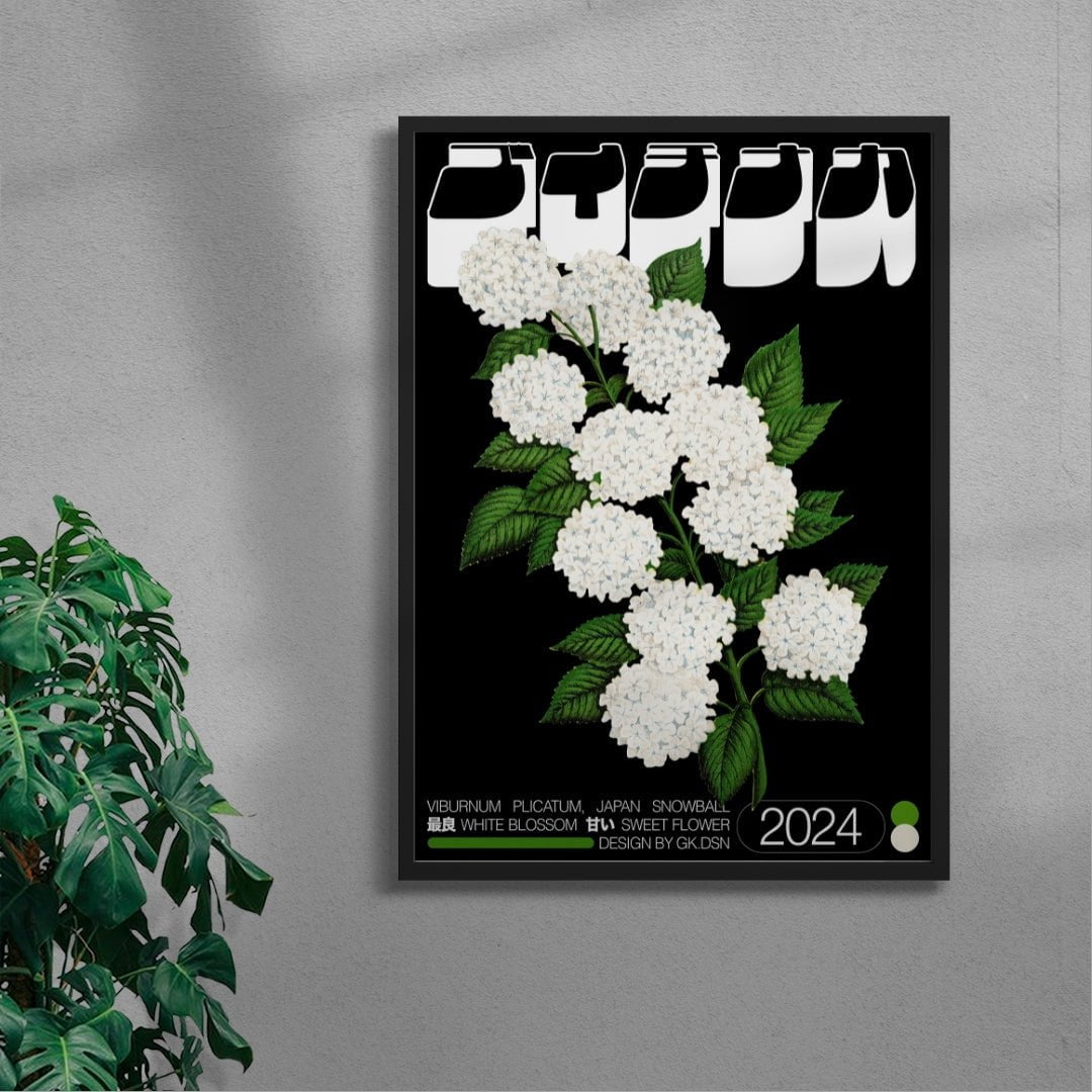 Viburnum Plicatum contemporary wall art print by George Kempster - sold by DROOL