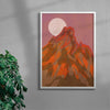 Red Mountain contemporary wall art print by Lily Kong - sold by DROOL